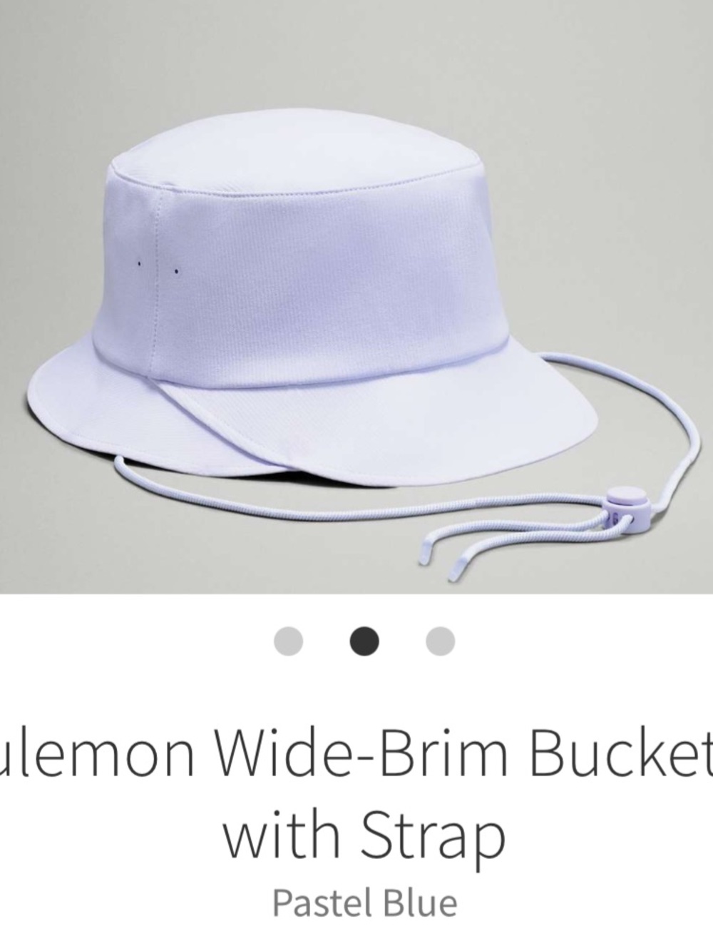 lululemon athletica Pastel Blue Wide-Brim Bucket Hat with Chin Strap $48